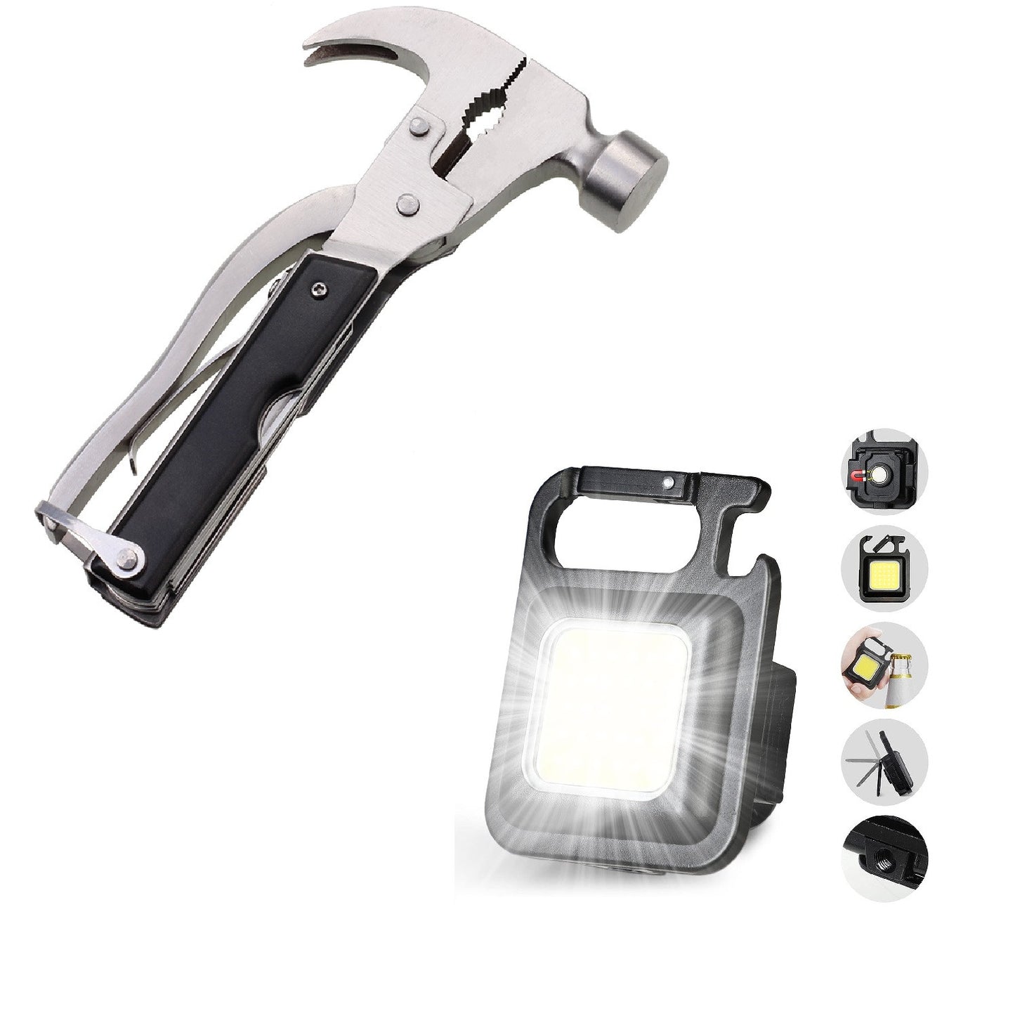 ⚡ ¡Oferta Exclusiva! Martillo Multiusos + Linterna Llavero: ¡Todo lo que necesitas en un solo paquete! 🔦💥