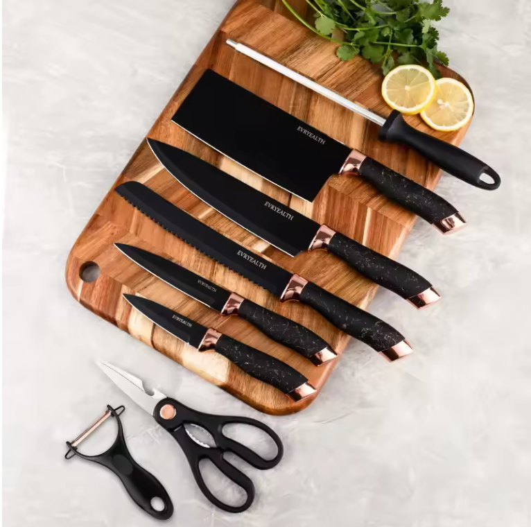 Set de Cuchillos Mármol: Elegancia y Precisión en Cada Corte