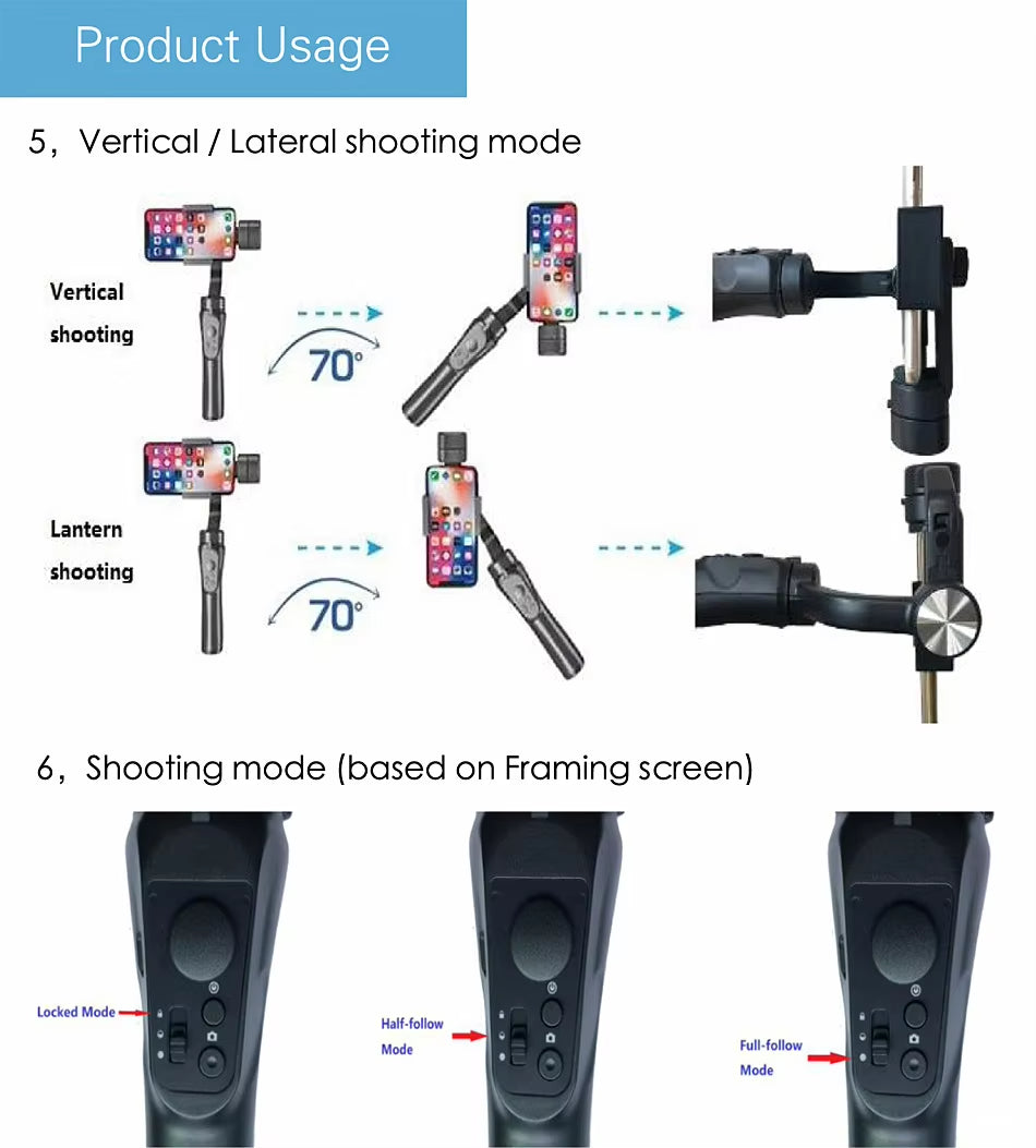 🎥Estabilizador Gimbal 3 Ejes: Videos sin vibraciones
