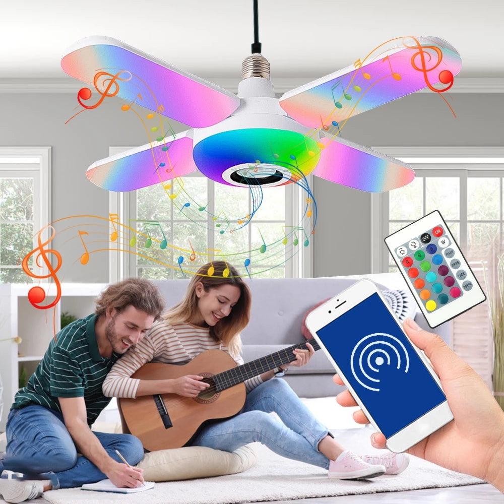 Lámpara Bombillo RGB con Parlante: Luz y Sonido en Un Solo Dispositivo