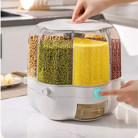 Dispensador de Granos y Cereales 360° — ¡Organiza tu cocina con un solo giro! 🍚🔄