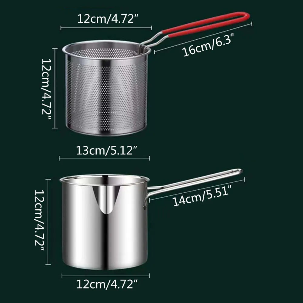 Freidora de Acero Inoxidable con Colador: Cocina Rápida y Saludable Sin Salpicaduras