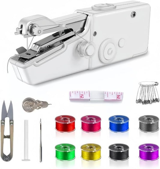 Máquina de Coser Portátil + Accesorios: ¡Repara tu ropa fácilmente en minutos!