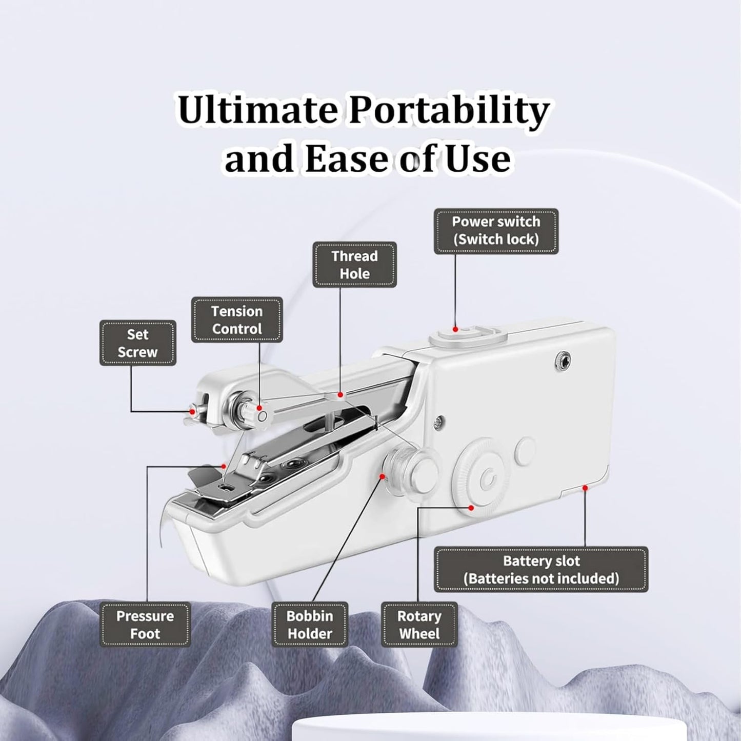 Máquina de Coser Portátil + Accesorios: ¡Repara tu ropa fácilmente en minutos!