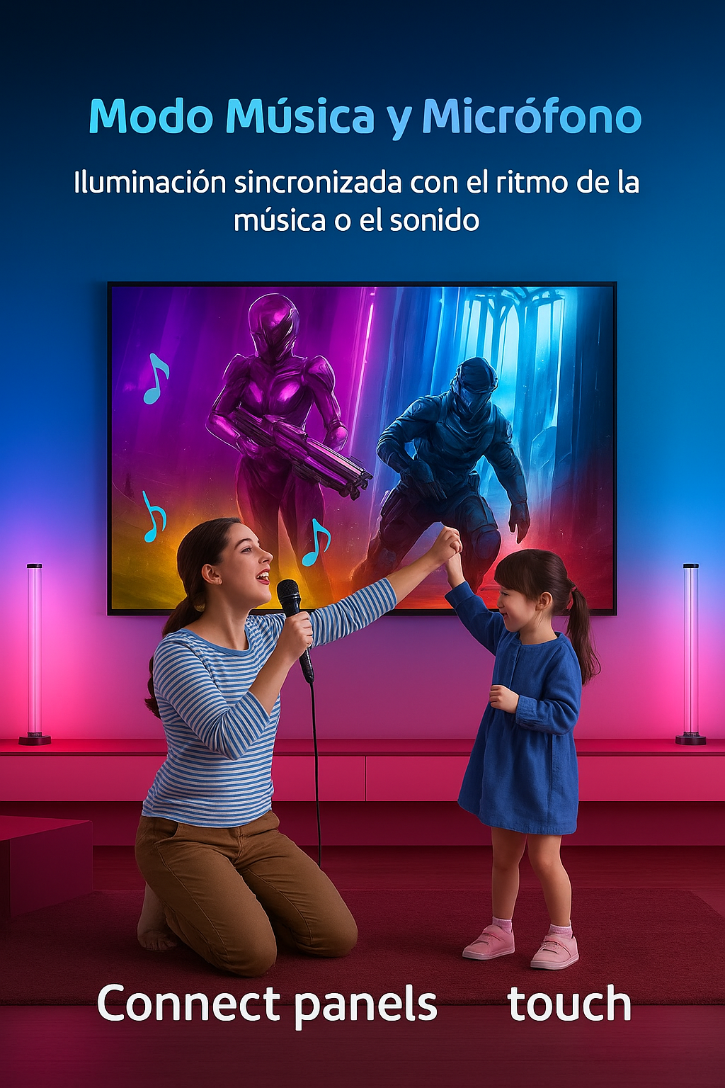 🌈 🎶Barras RGB Sincronizadas con Sonido 🔴 🟢 🔵