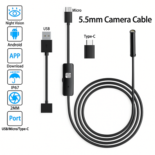 🔍 Cámara Endoscópica USB 2 en 1 – Explora lo Invisible con tu Celular