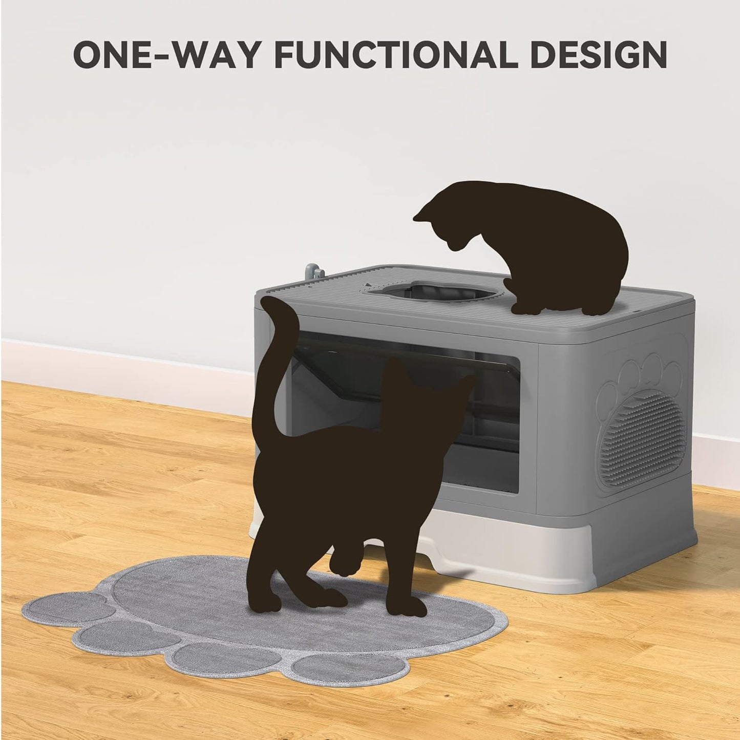 🐾 Caja de arena plegable para gatos – Espacio, limpieza y comodidad total